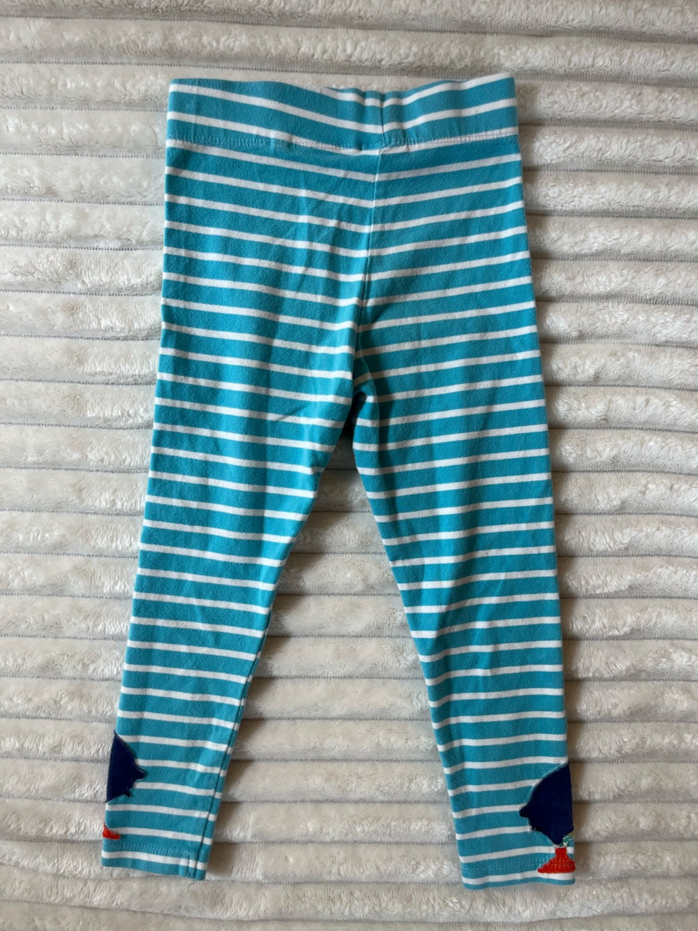 Mini Boden Kids Blue Striped One-Piece Leggings with Puffin Appliqués - Picture 2 of 4